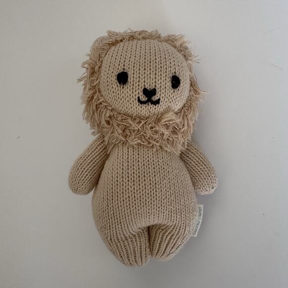 Cuddle + Kind Baby Lion Plush Doll Animal Collection Knit Hand Made Peru 7” - Picture 2 of 8
